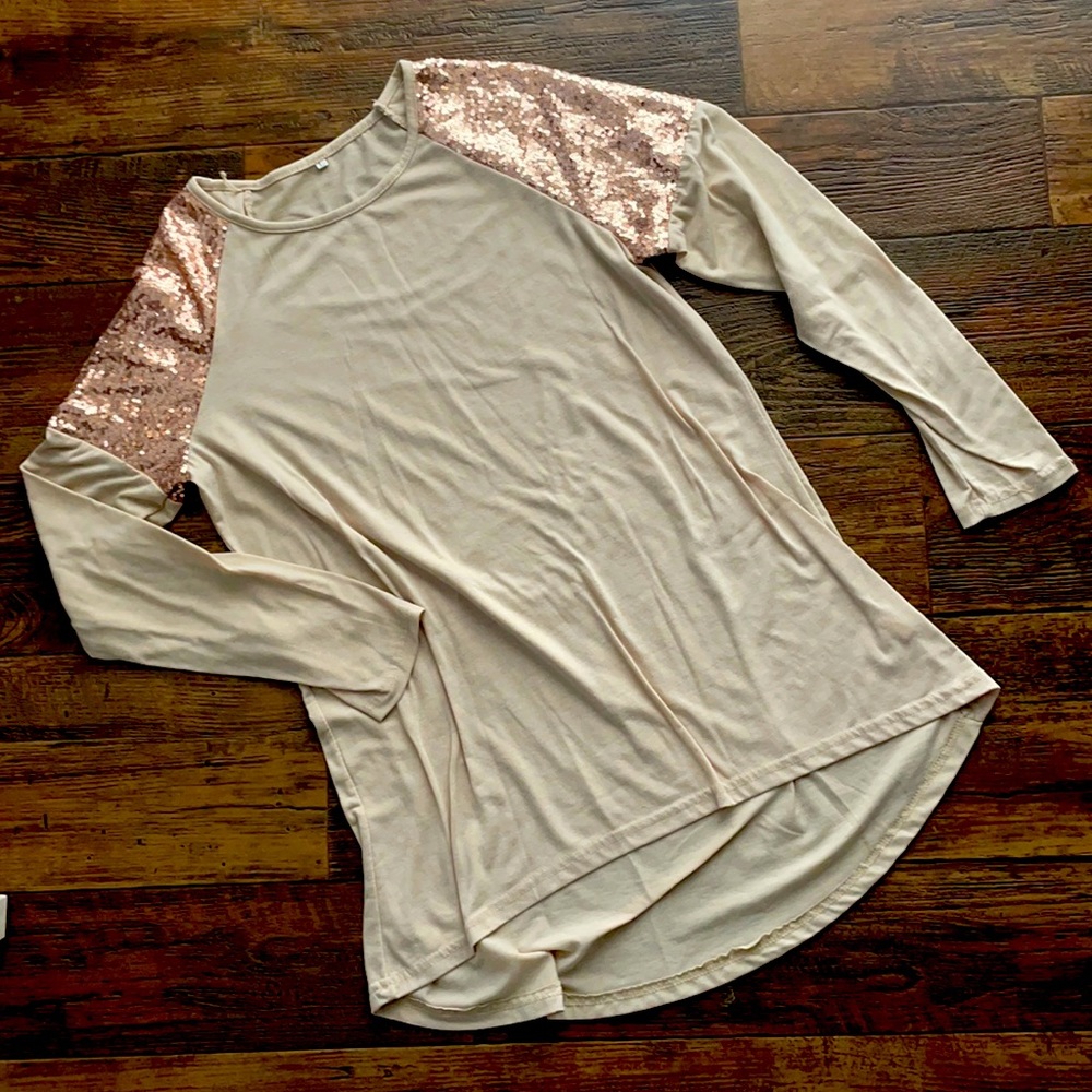Sequin shoulder top